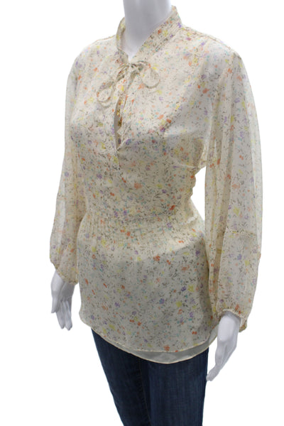 Lauren Ralph Lauren Women Tunic Floral Beige 3/4 Sleeve Size XL