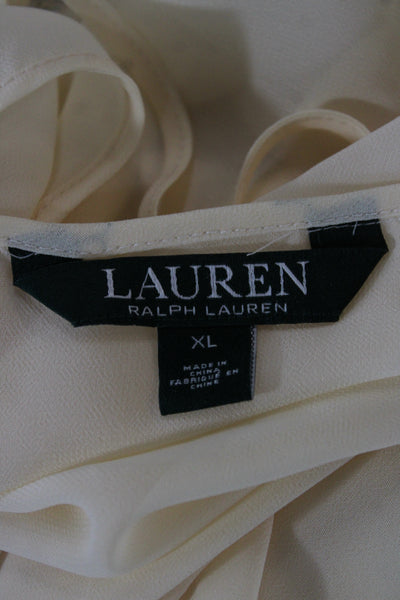 Lauren Ralph Lauren Women Tunic Floral Beige 3/4 Sleeve Size XL