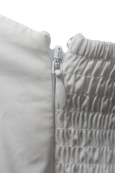 Susana Monaco Women V-Neck Sleeveless Camisole White Cotton Zip Size XL