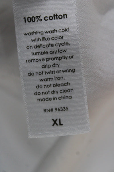 Susana Monaco Women V-Neck Sleeveless Camisole White Cotton Zip Size XL