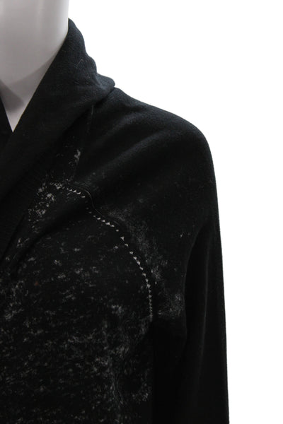 Blanc Noir Unisex Cardigan Black 100% Cotton Mock Neck Long Sleeve Size XL