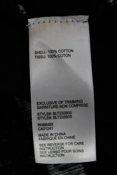 Blanc Noir Unisex Cardigan Black 100% Cotton Mock Neck Long Sleeve Size XL