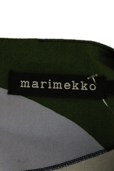 Marimekko Womens Shift Dress Dark Blue Geometric 100% Cotton Sleeveless Size 4