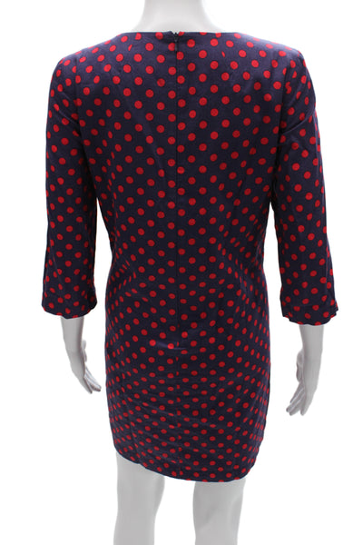 Marimekko Womens Shift Polka Dot Dark Blue 3/4 Sleeve Dress Size 38
