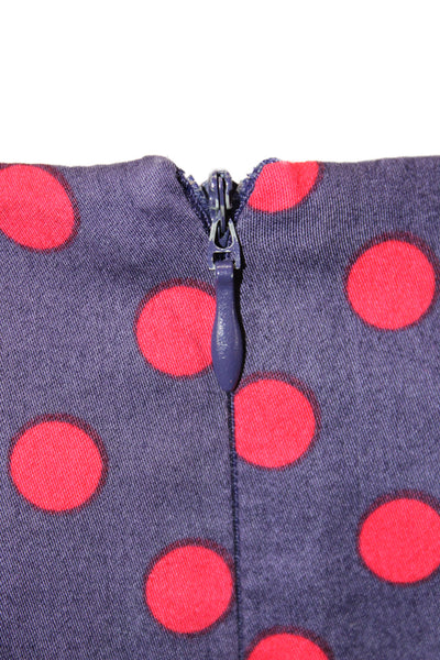 Marimekko Womens Shift Polka Dot Dark Blue 3/4 Sleeve Dress Size 38