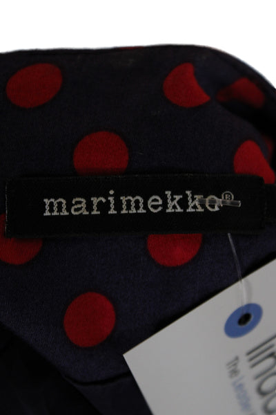 Marimekko Womens Shift Polka Dot Dark Blue 3/4 Sleeve Dress Size 38