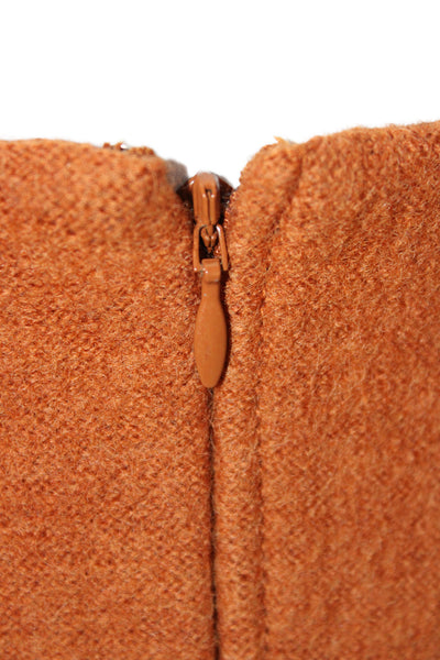 COS Women A-Line Mini Skirt Brown 100% Wool Solid Size 6