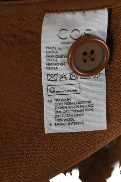 COS Women A-Line Mini Skirt Brown 100% Wool Solid Size 6