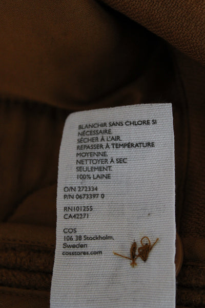 COS Women A-Line Mini Skirt Brown 100% Wool Solid Size 6