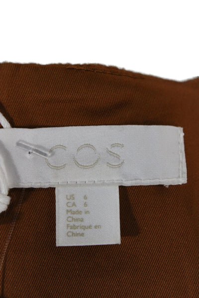 COS Women A-Line Mini Skirt Brown 100% Wool Solid Size 6