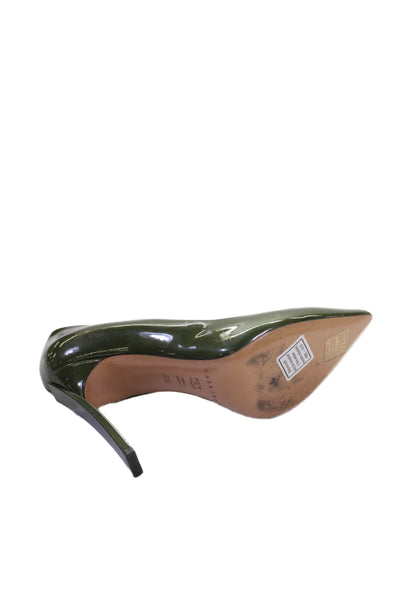 Casadei Womens Patent Leather Pointed Toe Pump High Heels Green Size 6.5