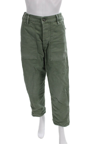 Polo Ralph Lauren Mens Cropped Cargo Pants Green Cotton Size 0