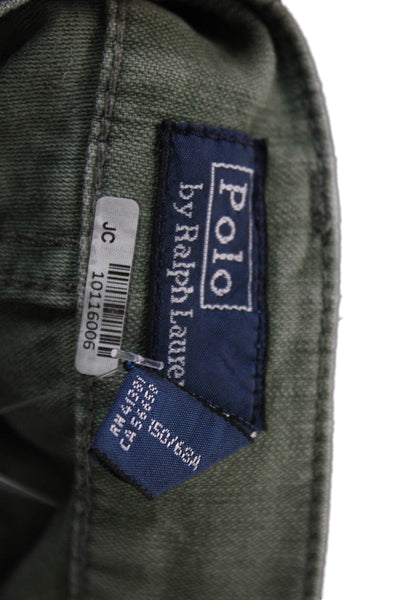 Polo Ralph Lauren Mens Cropped Cargo Pants Green Cotton Size 0