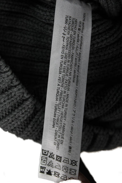 Zara Unisex Dark Gray Striped Turtleneck Pullover Sweater 100% Acrylic Size M
