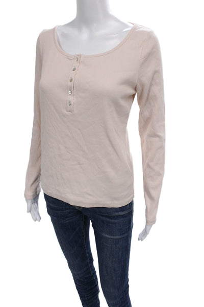 MNG Women Basic Long Sleeve Pink Round Neck T-Shirt Size S