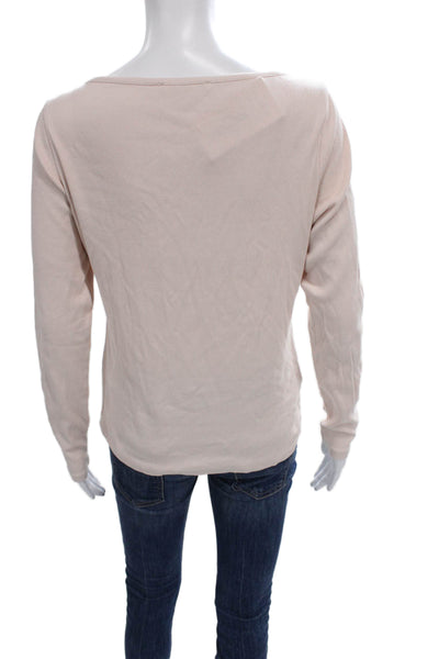 MNG Women Basic Long Sleeve Pink Round Neck T-Shirt Size S