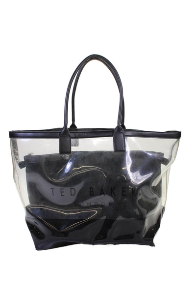 Ted Baker London Womens Large Dorrys Zippered Tote Handbag Clear