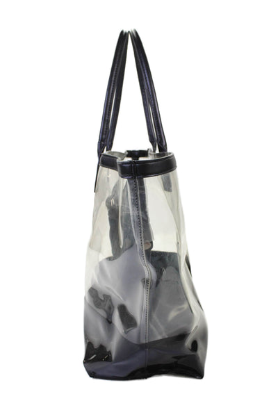 Ted Baker London Womens Large Dorrys Zippered Tote Handbag Clear
