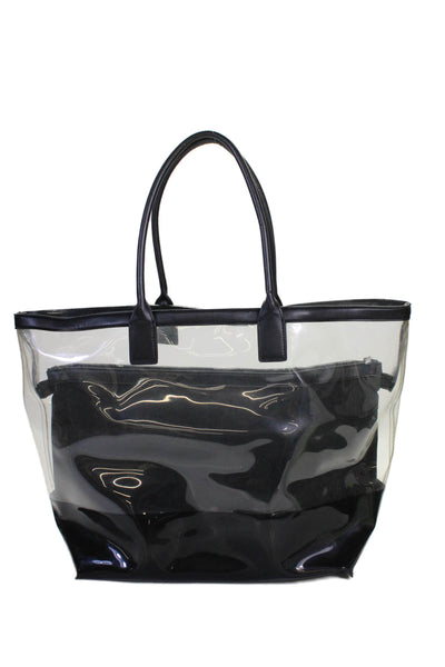 Ted Baker London Womens Large Dorrys Zippered Tote Handbag Clear