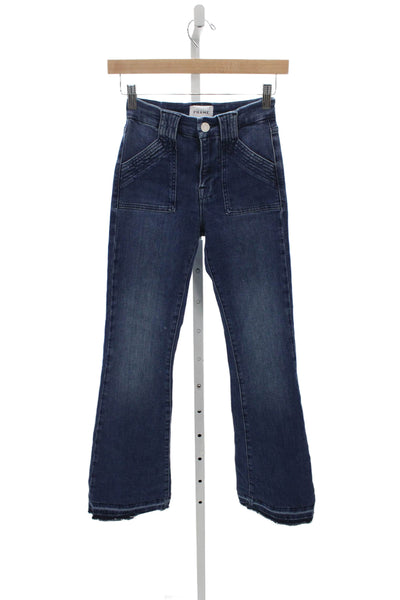 Frame Women High Rise Flared Dark Blue Jeans Size 24