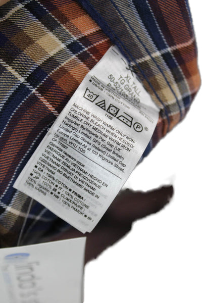 Banana Republic Mens Plaid Slim Fit Button Down Shirt Blue Size Extra Large