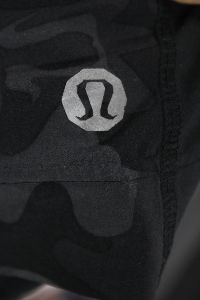 Lululemon Mens Camouflage Black Sweat Shorts Polyester Army Spring Size 2XL