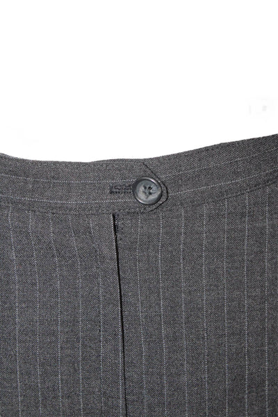Brooks Brothers Womens Striped Print Long Sleeve Blazer Set Gray Size 6