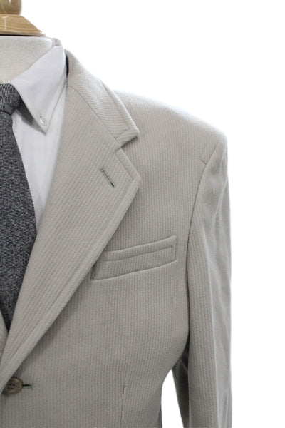 Bachrach Mens Beige Striped Wool Cashmere Blazer Size 40