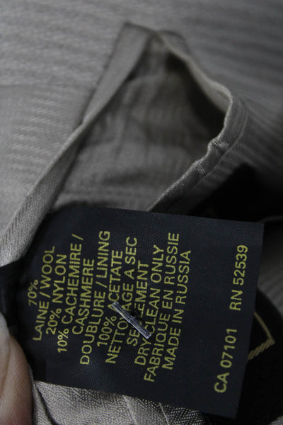 Bachrach Mens Beige Striped Wool Cashmere Blazer Size 40
