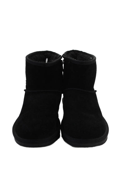 Koolaburra X UGG Womens Suede Zip Up Winter Ankle Boots Black Size 5