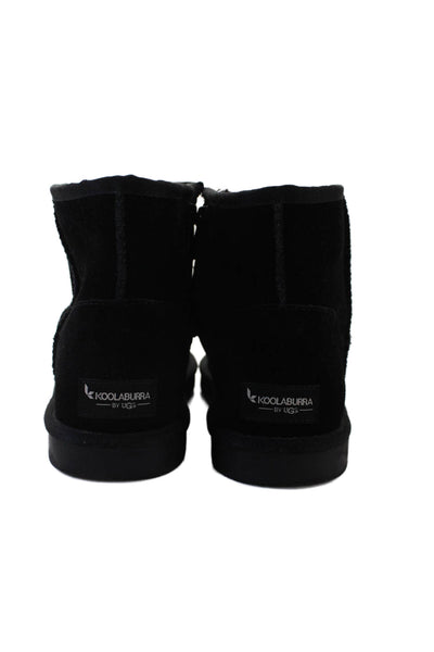 Koolaburra X UGG Womens Suede Zip Up Winter Ankle Boots Black Size 5