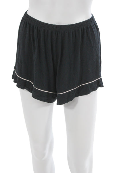 Eberjey Womens Button Down Short Sleeves Pajama Set Black Size Extra Small