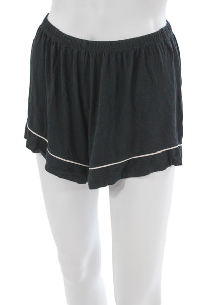 Eberjey Womens Button Down Short Sleeves Pajama Set Black Size Extra Small