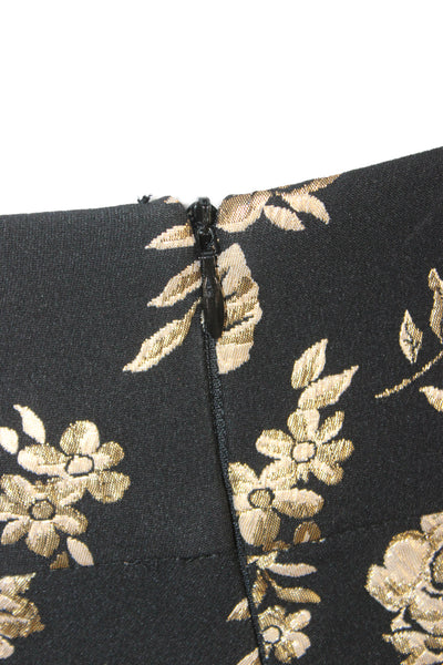 Michelle Mason Womens Floral Print Tank Top Pant Set Black Gold Size 0