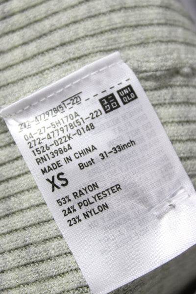 Uniqlo Unisex Gray Collared Long Sleeve Pullover Rayon Blend Size XS