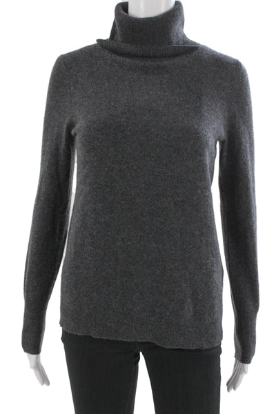 White + Warren Women Dark Gray Cashmere Turtleneck Pullover Sweater Size XS