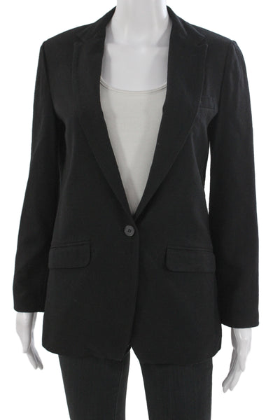 Forte Forte Unisex Black Virgin Wool Classic Blazer Button Long Sleeve Size 0