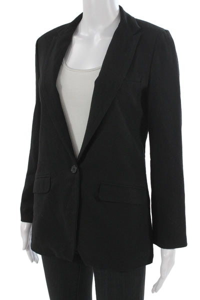 Forte Forte Unisex Black Virgin Wool Classic Blazer Button Long Sleeve Size 0