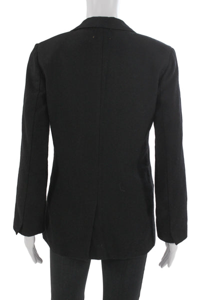 Forte Forte Unisex Black Virgin Wool Classic Blazer Button Long Sleeve Size 0