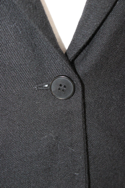 Forte Forte Unisex Black Virgin Wool Classic Blazer Button Long Sleeve Size 0