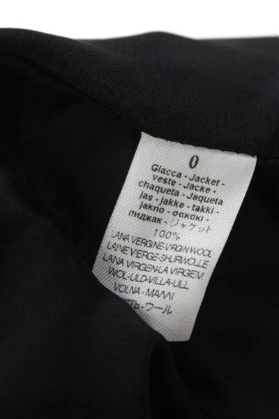 Forte Forte Unisex Black Virgin Wool Classic Blazer Button Long Sleeve Size 0
