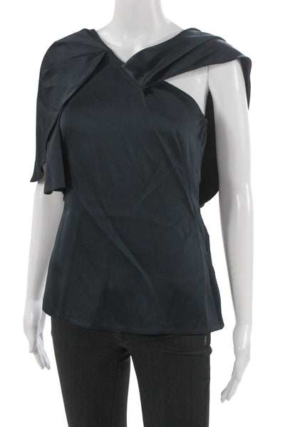 PETER PILOTTO Women Dark Blue Short Sleeve Blouse Size 2