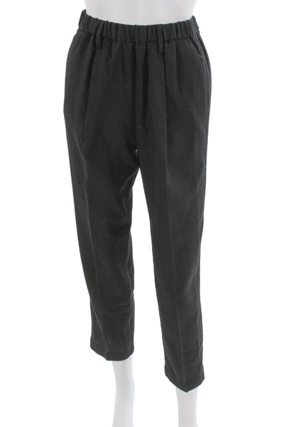 Forte Forte Unisex Ankle Dress Pants Black Virgin Wool Button Size 0