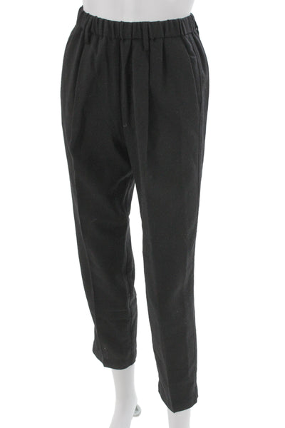 Forte Forte Unisex Ankle Dress Pants Black Virgin Wool Button Size 0