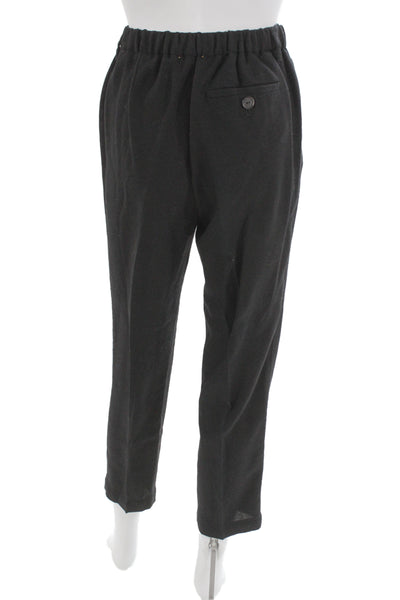 Forte Forte Unisex Ankle Dress Pants Black Virgin Wool Button Size 0