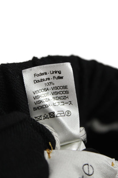 Forte Forte Unisex Ankle Dress Pants Black Virgin Wool Button Size 0