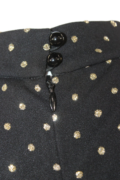 Marc Jacobs Womens Black Polka Dot Shift Dress Mock Neck 3/4 Sleeve Size 0