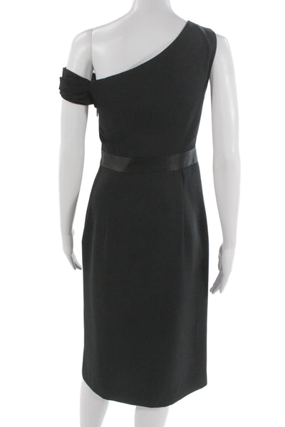 Prabal Gurung Womens Sheath Dress Black Knee Length Button Size 0