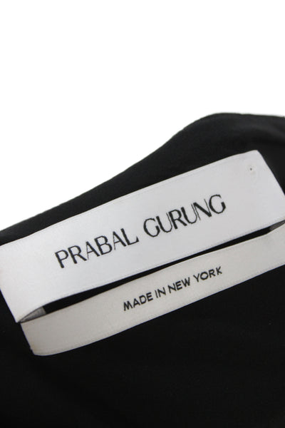 Prabal Gurung Womens Sheath Dress Black Knee Length Button Size 0