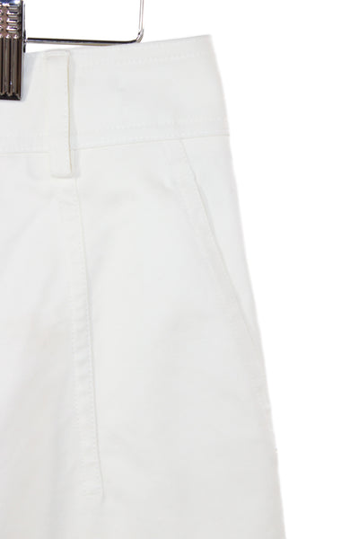 Hermes Women White Chino Pants Cotton Button Closure Size 34